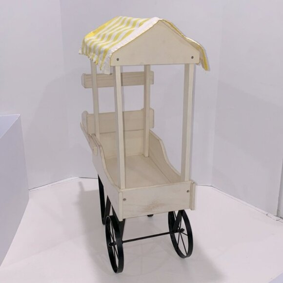 Vintage 27" Lemonade Cart With Shelves And Movable Wheels - Picture 3 of 16